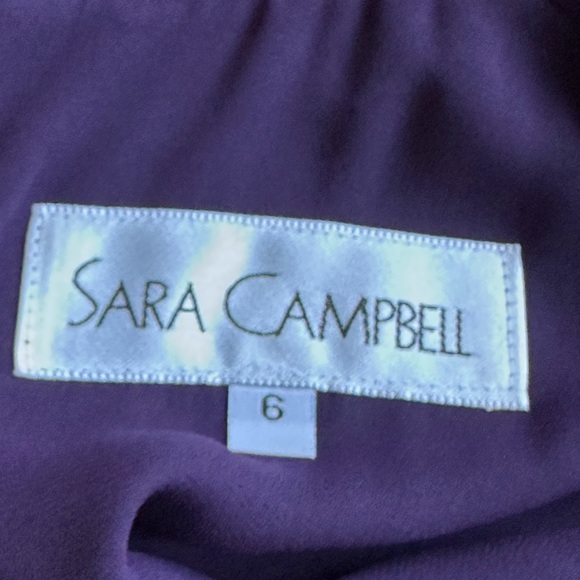 Sara Campbell Purple Plum Sheer Dress Tie In Front Turtleneck Zip On Side  Sz 6. - Picture 14 of 17